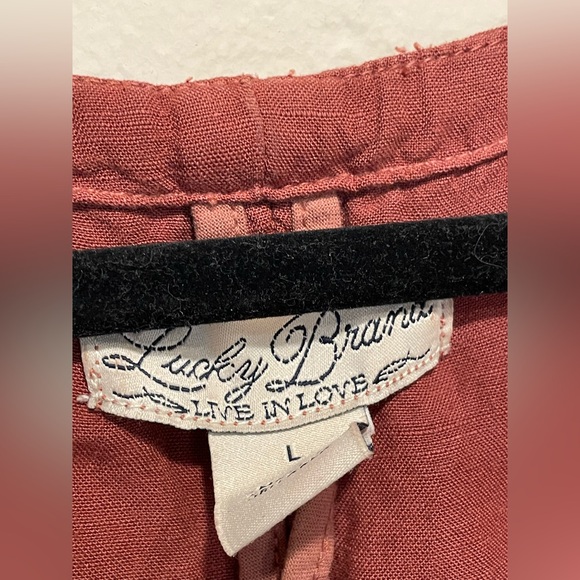 LUCKY BRAND Rust Red Zip-Up Top Large - Picture 9 of 9